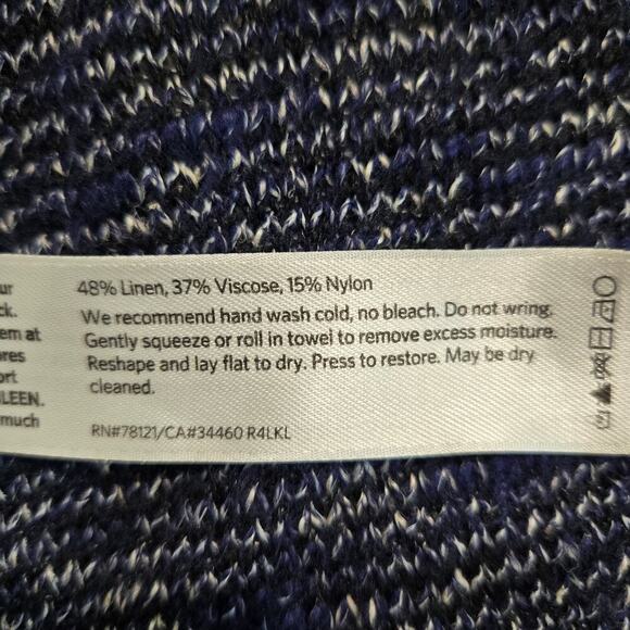 Eileen Fisher Linen Blend Open Front Cardigan Sweater Blue XS Lagenlook Travel - Picture 5 of 7